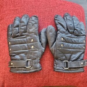 Source Unknown Quilted Black Men's Gloves